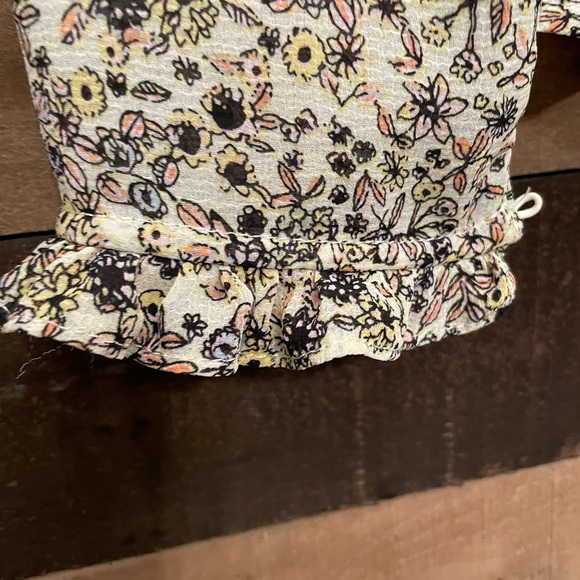 Free People Cream and Black Floral Blouse - Picture 7 of 12